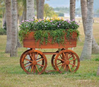 Blumenhochbeet mit Rädern, bewegliches Hochbeet